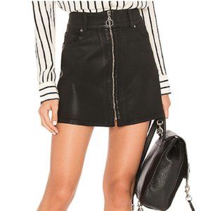 7 For All Mankind - Denim Zip Front Miniskirt